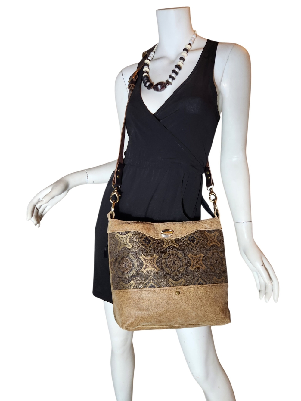 PORTEEN GEAR CAMERA PURSE WITH PADLOCK/2 KEYS CANVAS LEATHER